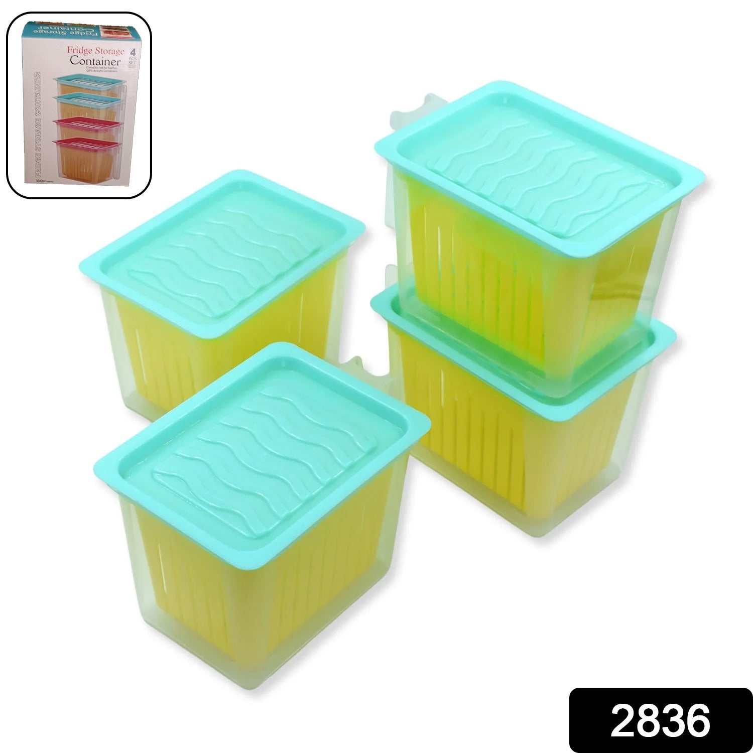 Fridge Storage Containers With Handle Plastic Storage Container For Kitchen(4 Pcs Set) Fridge Storage Containers With Handle Plastic Storage Container For Kitchen(4 Pcs Set)